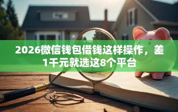2026微信钱包借钱这样操作，差1千元就选这8个平台