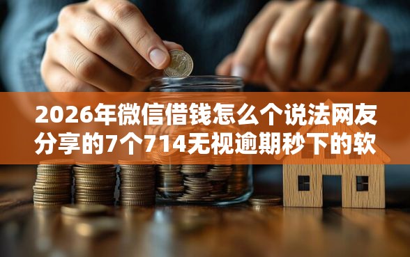2026年微信借钱怎么个说法网友分享的7个714无视逾期秒下的软件我觉得不错！