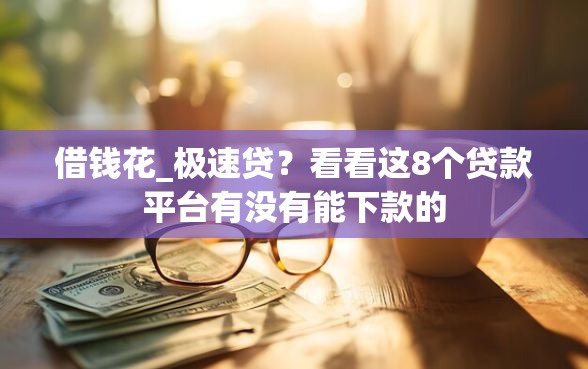 借钱花_极速贷？看看这8个贷款平台有没有能下款的