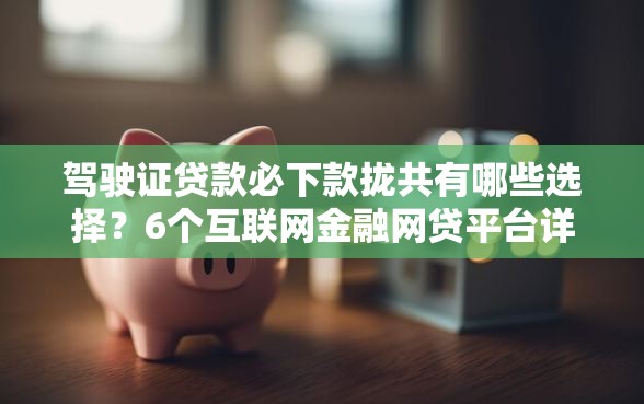 驾驶证贷款必下款拢共有哪些选择？6个互联网金融网贷平台详解