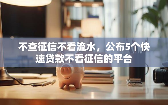 不查征信不看流水，公布5个快速贷款不看征信的平台