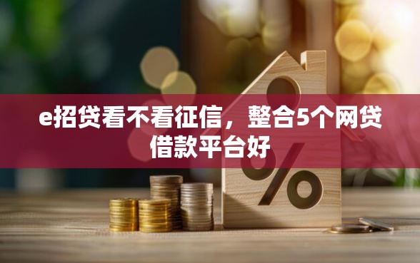 e招贷看不看征信，整合5个网贷借款平台好