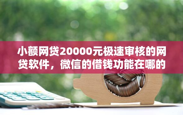 小额网贷20000元极速审核的网贷软件，微信的借钱功能在哪的7个平台介绍