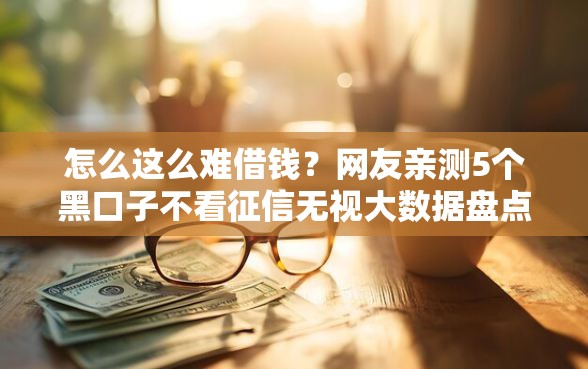 怎么这么难借钱？网友亲测5个黑口子不看征信无视大数据盘点