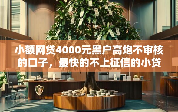 小额网贷4000元黑户高炮不审核的口子，最快的不上征信的小贷软件的7个平台介绍