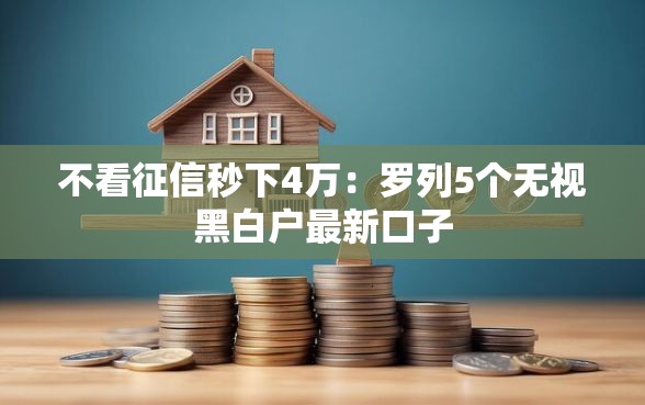 不看征信秒下4万：罗列5个无视黑白户最新口子