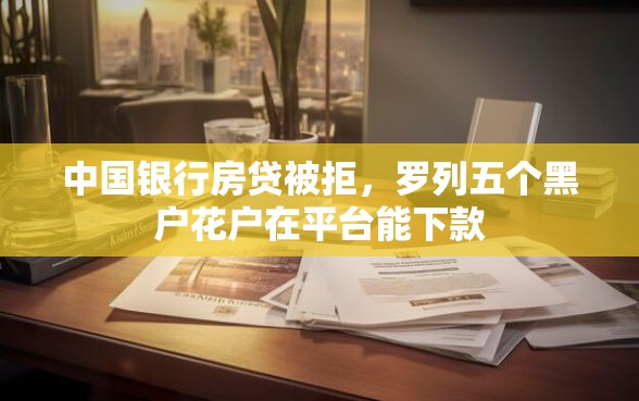 中国银行房贷被拒，罗列五个黑户花户在平台能下款