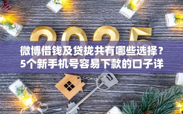微博借钱及贷拢共有哪些选择？5个新手机号容易下款的口子详解