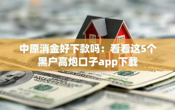 中原消金好下款吗：看看这5个黑户高炮口子app下载