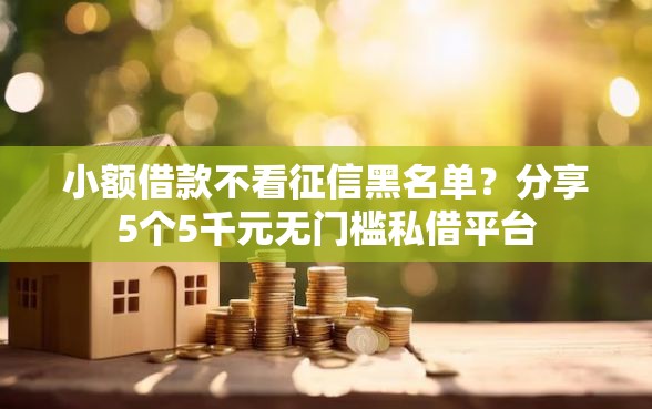 小额借款不看征信黑名单？分享5个5千元无门槛私借平台