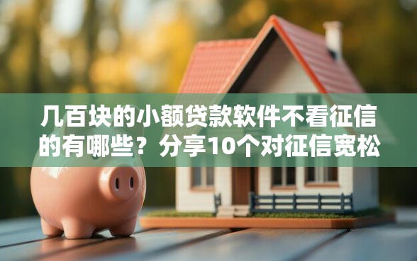几百块的小额贷款软件不看征信的有哪些？分享10个对征信宽松的网贷平台