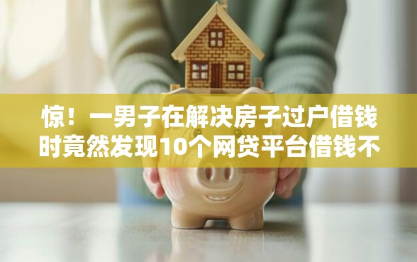惊！一男子在解决房子过户借钱时竟然发现10个网贷平台借钱不上征信记录的，事后分享了出来