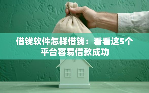 借钱软件怎样借钱：看看这5个平台容易借款成功