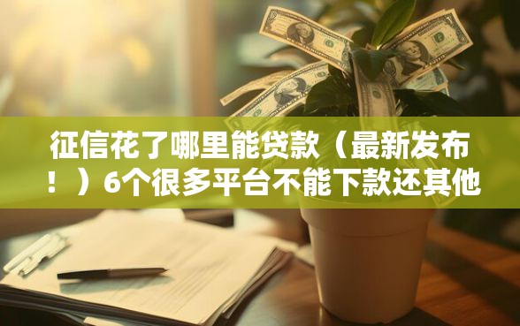 征信花了哪里能贷款（最新发布！）6个很多平台不能下款还其他平台