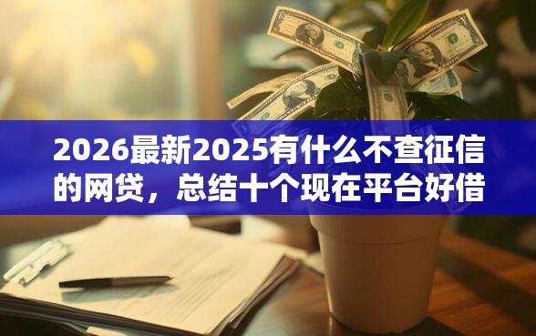 2026最新2025有什么不查征信的网贷，总结十个现在平台好借钱！