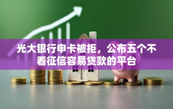 光大银行申卡被拒，公布五个不看征信容易贷款的平台