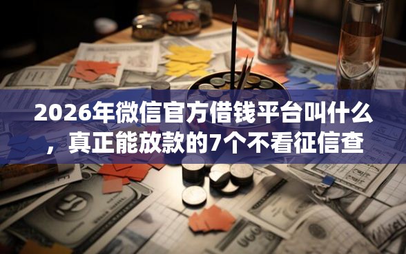 2026年微信官方借钱平台叫什么，真正能放款的7个不看征信查询的app推荐