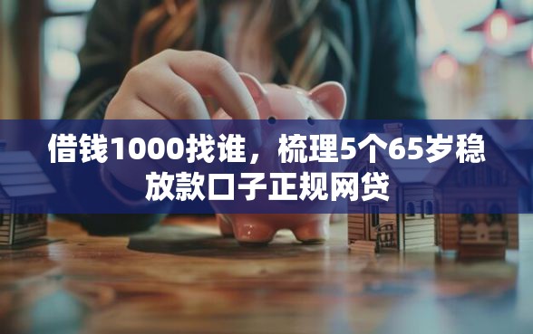 借钱1000找谁，梳理5个65岁稳放款口子正规网贷