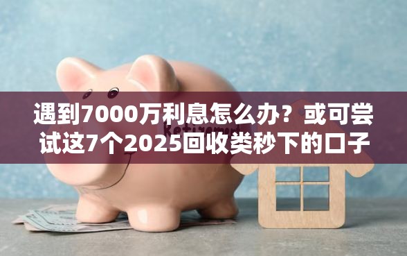 遇到7000万利息怎么办？或可尝试这7个2025回收类秒下的口子