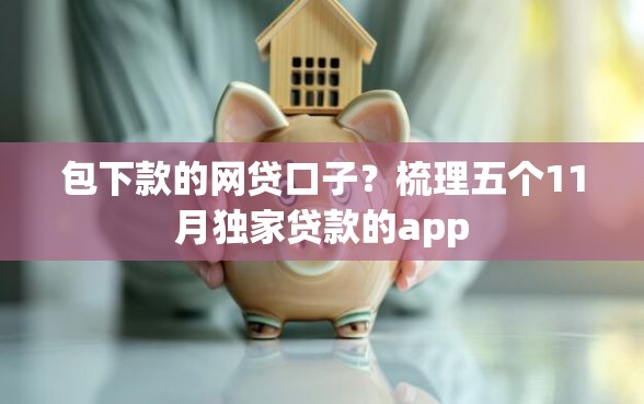 包下款的网贷口子？梳理五个11月独家贷款的app