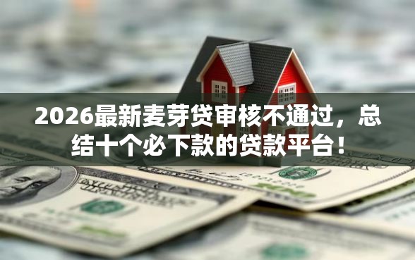 2026最新麦芽贷审核不通过，总结十个必下款的贷款平台！