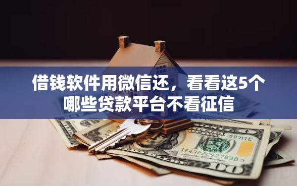 借钱软件用微信还，看看这5个哪些贷款平台不看征信