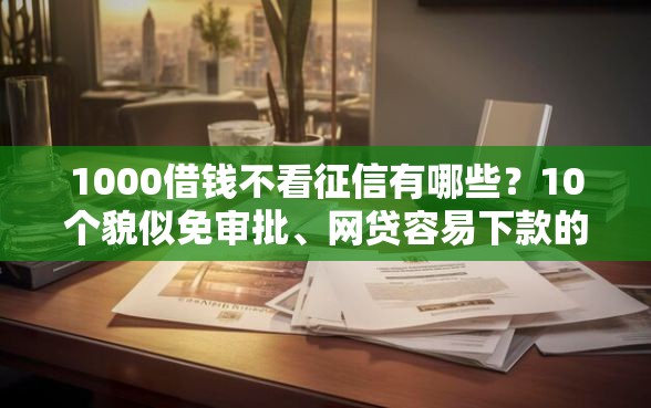 1000借钱不看征信有哪些？10个貌似免审批、网贷容易下款的平台合集
