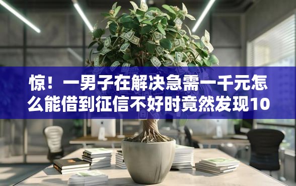 惊！一男子在解决急需一千元怎么能借到征信不好时竟然发现10个手机上可以借钱的软件，事后分享了出来