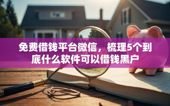免费借钱平台微信，梳理5个到底什么软件可以借钱黑户