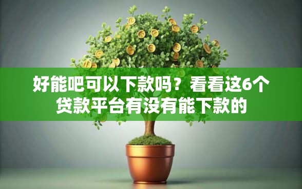 好能吧可以下款吗？看看这6个贷款平台有没有能下款的