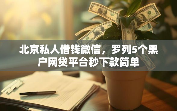 北京私人借钱微信，罗列5个黑户网贷平台秒下款简单