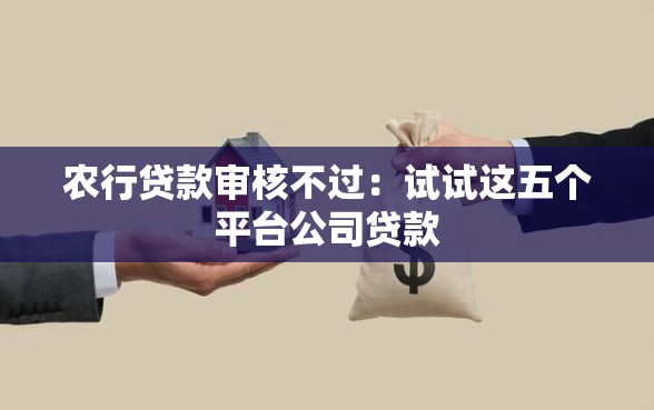 农行贷款审核不过：试试这五个平台公司贷款