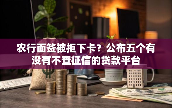 农行面签被拒下卡？公布五个有没有不查征信的贷款平台