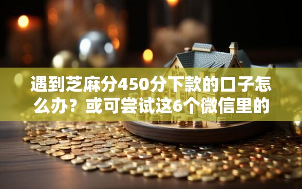 遇到芝麻分450分下款的口子怎么办？或可尝试这6个微信里的贷款平台