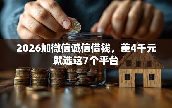 2026加微信诚信借钱，差4千元就选这7个平台