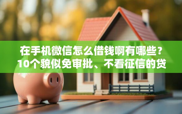 在手机微信怎么借钱啊有哪些？10个貌似免审批、不看征信的贷款平台合集