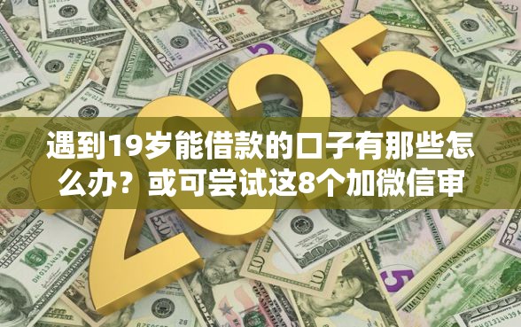 遇到19岁能借款的口子有那些怎么办？或可尝试这8个加微信审核必下的网贷平台