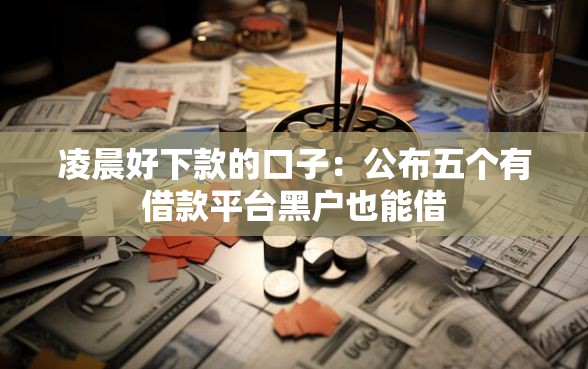凌晨好下款的口子：公布五个有借款平台黑户也能借