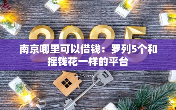 南京哪里可以借钱：罗列5个和摇钱花一样的平台