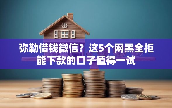 弥勒借钱微信？这5个网黑全拒能下款的口子值得一试
