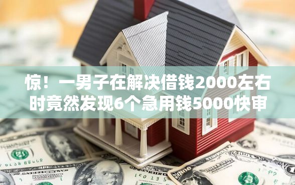 惊！一男子在解决借钱2000左右时竟然发现6个急用钱5000快审快贷无需征信软件，事后分享了出来