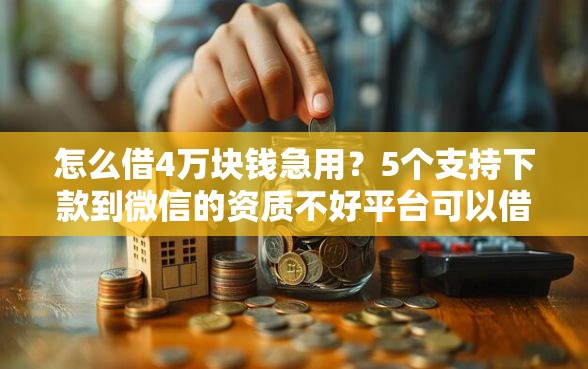 怎么借4万块钱急用？5个支持下款到微信的资质不好平台可以借100