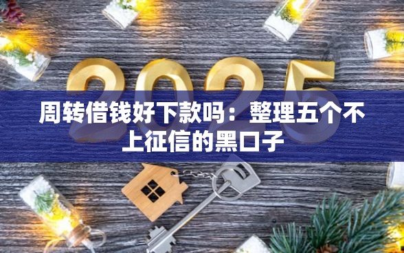 周转借钱好下款吗：整理五个不上征信的黑口子