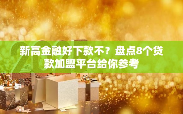 新高金融好下款不？盘点8个贷款加盟平台给你参考