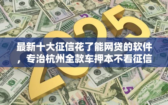 最新十大征信花了能网贷的软件，专治杭州全款车押本不看征信