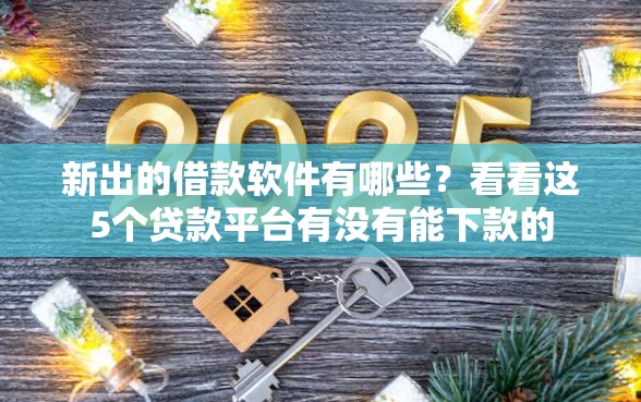 新出的借款软件有哪些？看看这5个贷款平台有没有能下款的