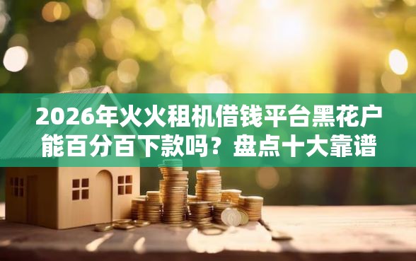 2026年火火租机借钱平台黑花户能百分百下款吗？盘点十大靠谱不看征信好下款的借钱软件