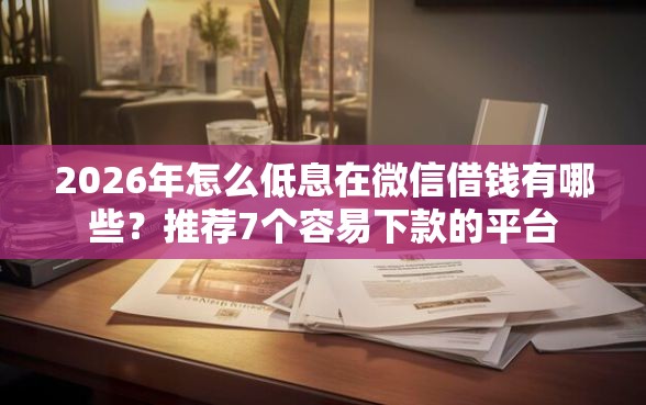 2026年怎么低息在微信借钱有哪些？推荐7个容易下款的平台