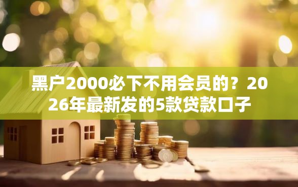 黑户2000必下不用会员的?2026年最新发的5款贷款口子 黑户2000必下不用会员的?2026年最新发的5款贷款口子