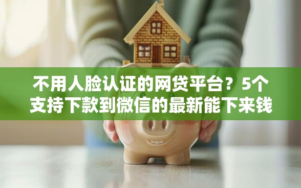 不用人脸认证的网贷平台？5个支持下款到微信的最新能下来钱的软件